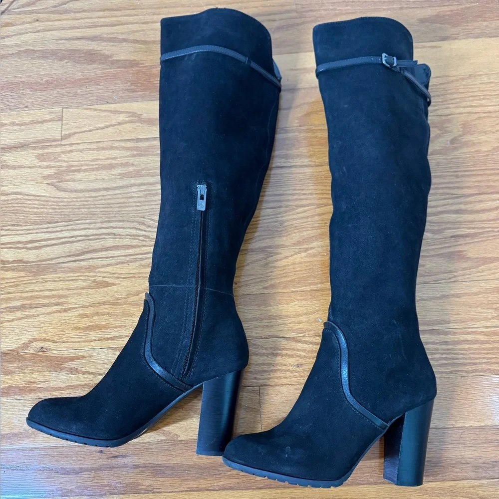 Elegant Black Knee-High Women's Boots - Picture 2 of 11